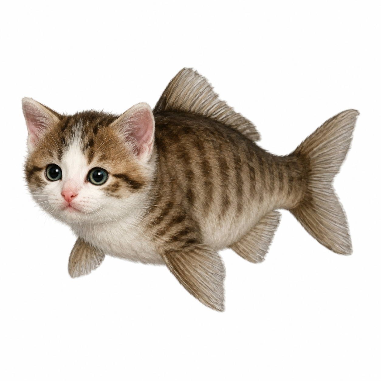 The $catfish mascot — a kitten with the body of a fish